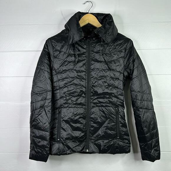 B BY BERNARDO Black Puffer Hooded‎ Full Zipper Coat Jacket Size Small - Picture 1 of 10